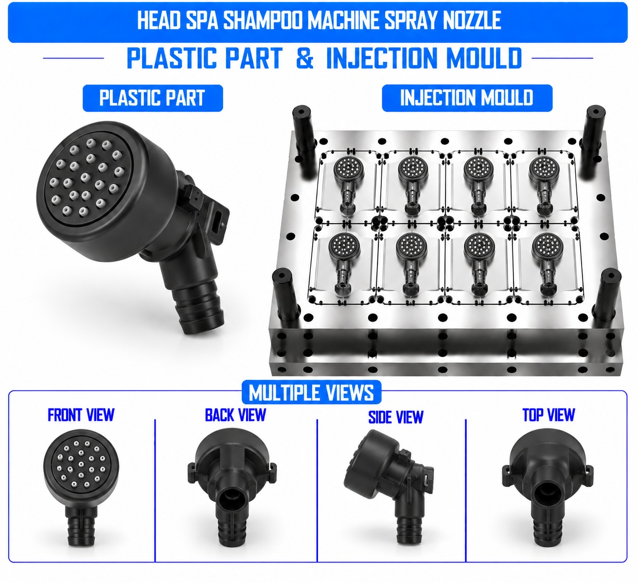 Head Spa Shampoo Machine Plastic Spray Nozzle Mould and Moulding Services
